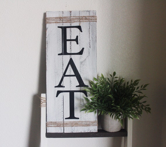 EAT Farmhouse Primitive Kitchen Rustic Stacking Blocks Handmade Wooden Sign Set EAT Farmhouse Primitive Kitchen Rustic Stacking Blocks Handmade Wooden Sign Set
