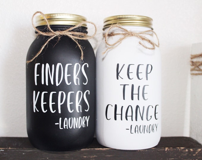 Laundry Change Jar Glass Laundry Jar Laundry Room Decor Etsy