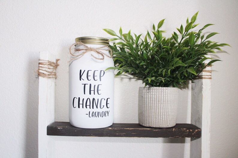 Laundry Change Jar Glass Laundry Jar Laundry Room Decor Etsy