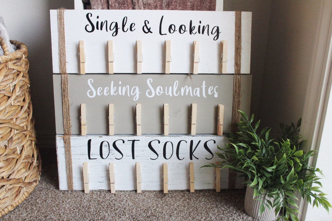 Lost Socks Sign Lost Socks Hanger Laundry Room Decor Etsy