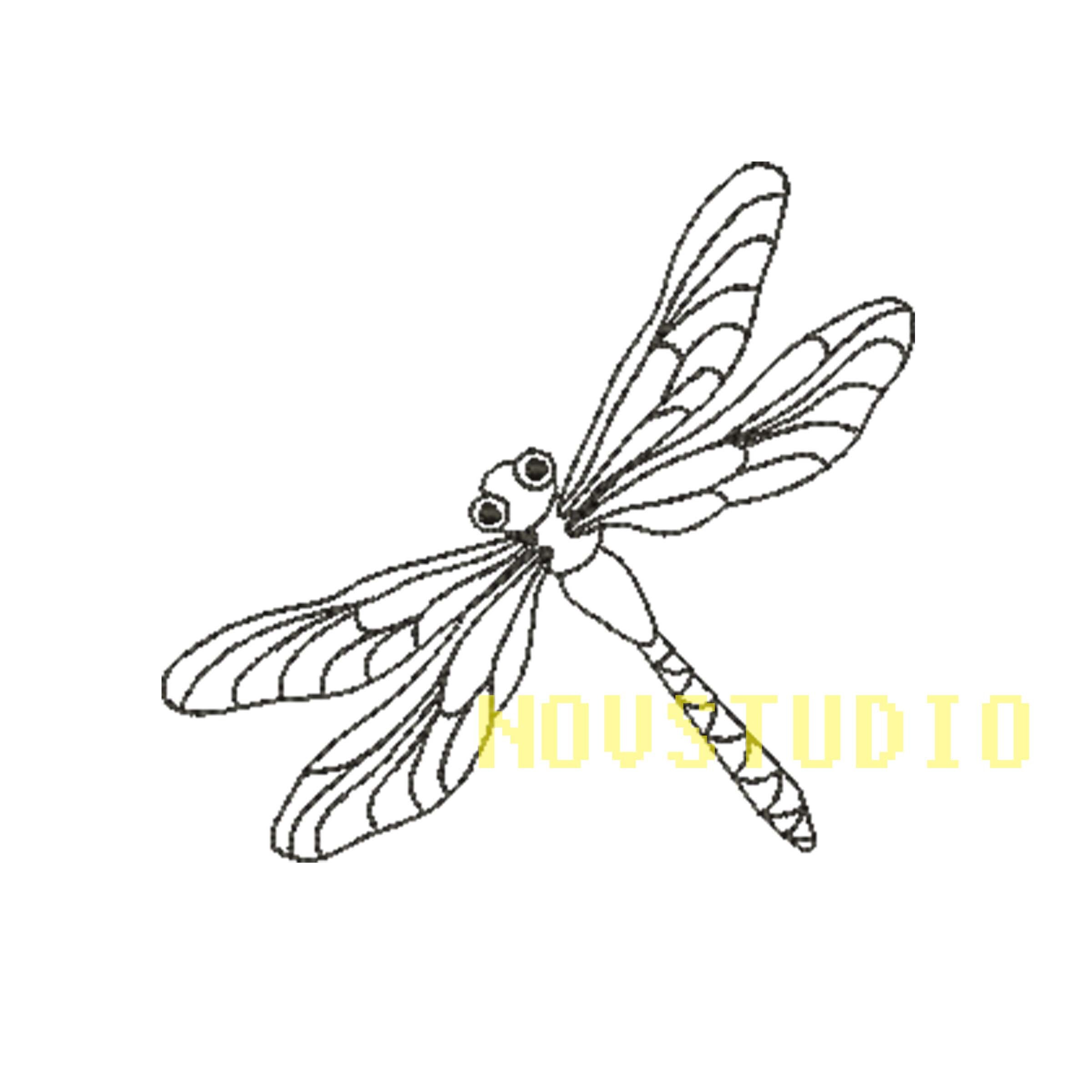 5 Size Dragonfly Embroidery Design Digital Download | Etsy