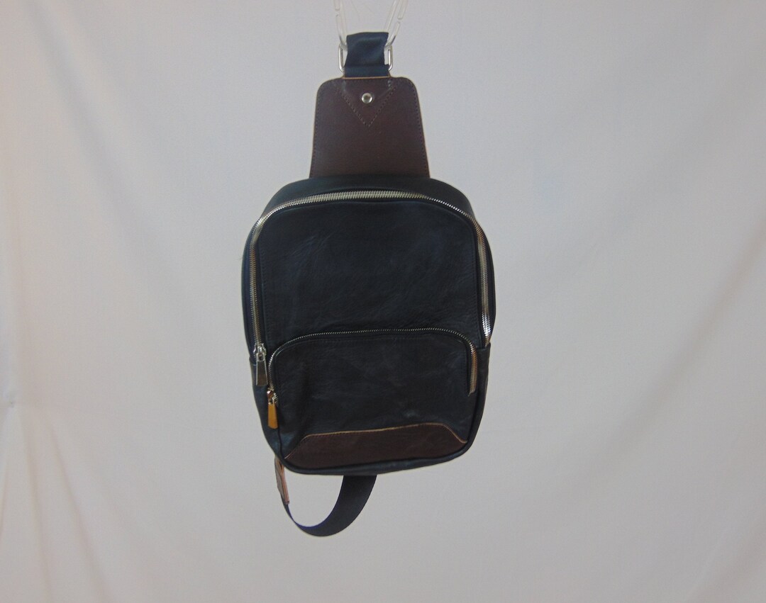 Black Leather Shoulder Bag , Fanny Pack for Women, Fanny Pack for Men, Handmade Fanny Pack