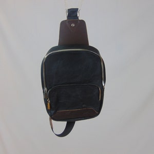 Black Leather Shoulder Bag , Fanny Pack For Women, Fanny Pack For Men, Handmade Fanny Pack,