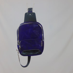 Purple Leather Shoulder Bag , Fanny Pack For Women, Fanny Pack For Men, Handmade Fanny Pack,