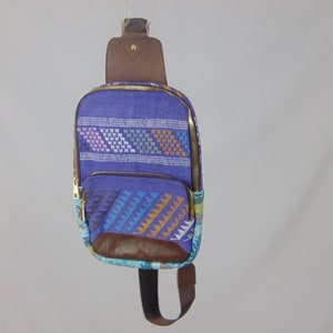 Pattern Cloth Leather Shoulder Bag , Fanny Pack For Women, Fanny Pack For Men, Handmade Fanny Pack,