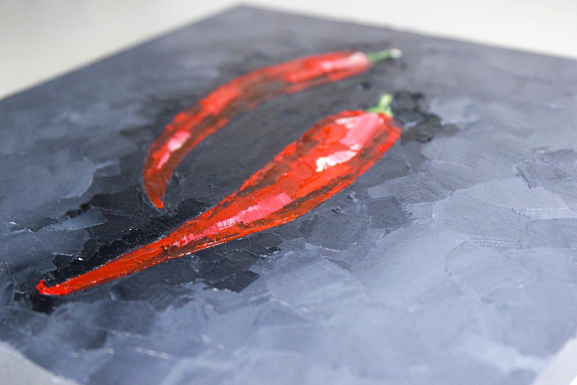 Chili Pepper Painting Original Art Kitchen Artwork Red Paper Etsy
