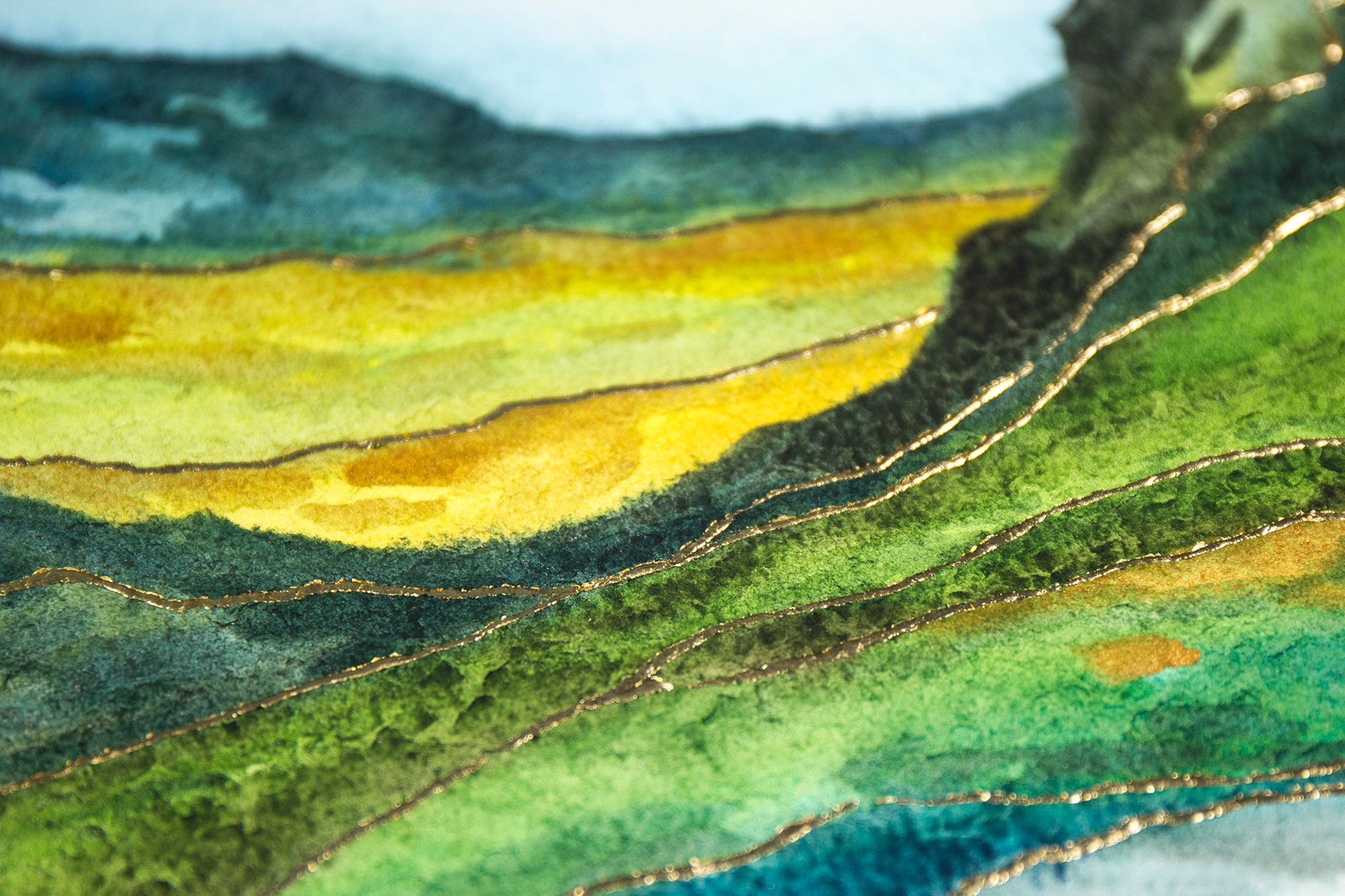 Ireland Painting Irish Original Art Mountain Artwork Abstract Etsy