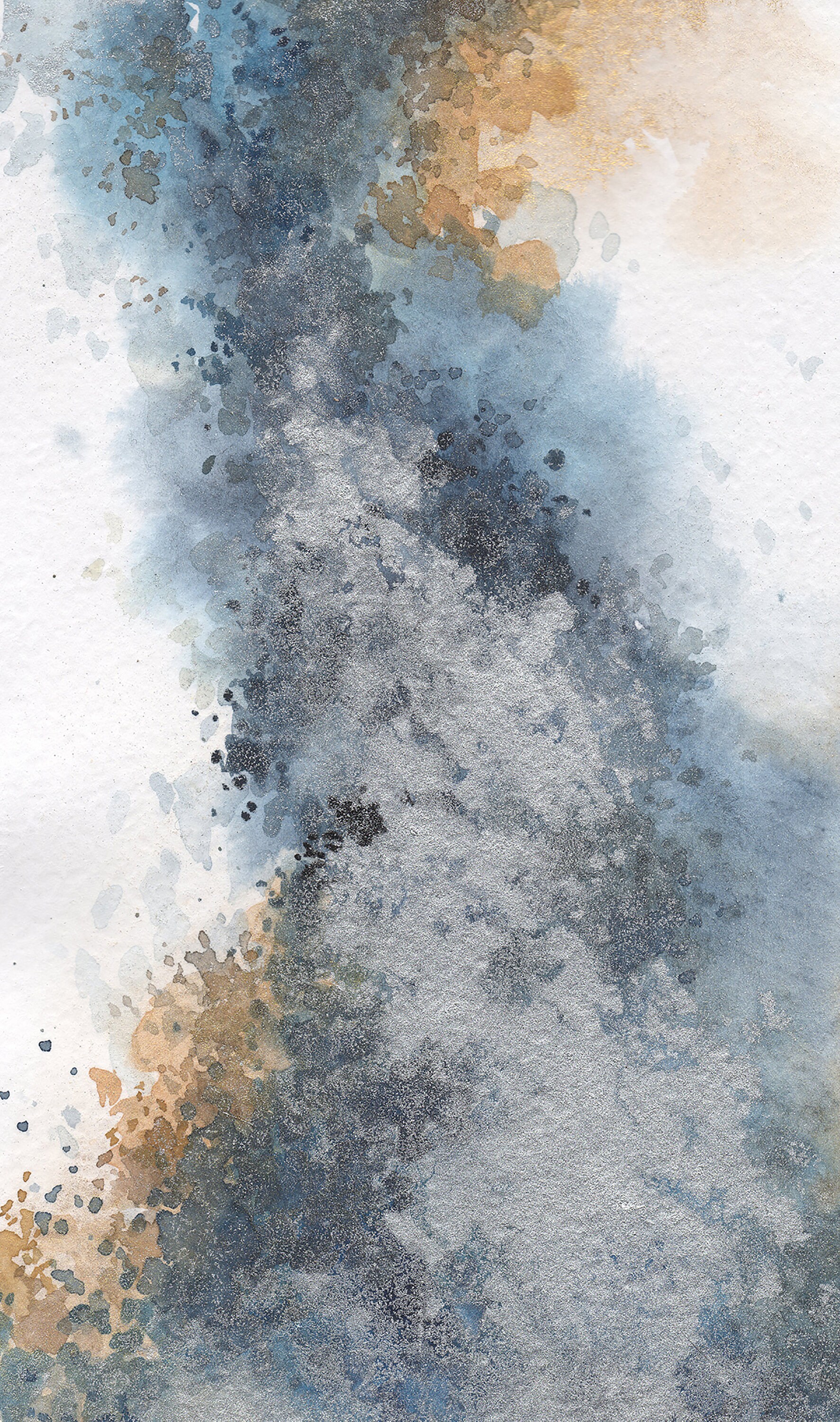 Blue Abstract Watercolor Painting Original Art Nature Abstract Etsy