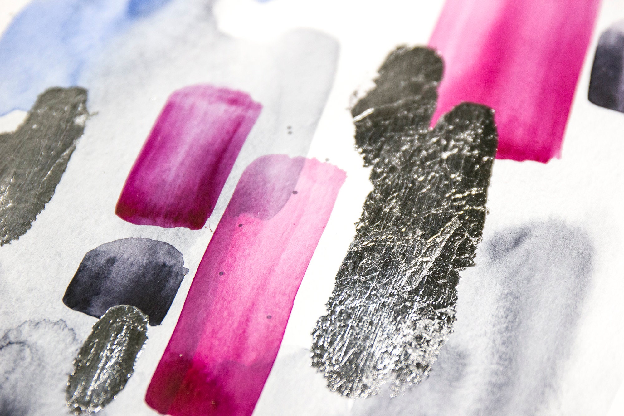 Pink Painting Fuchsia Original Art Abstract Watercolor Artwork Etsy