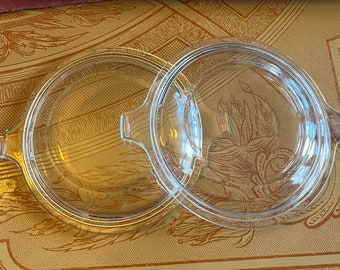 vintage Pyrex clear glass lids 680-C-31 set of 2