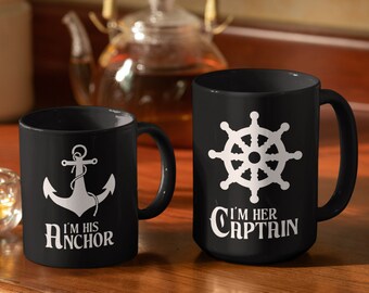 Captain Anchor Mugs: Romantic Matching Coffee Mugs, His and Hers
