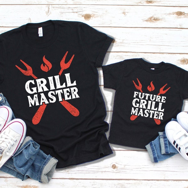 Dad And Kid Grilling Shirts, Funny Grilling Shirt, Grill Master Shirt, Dad And Daughter, Dad Son Matching Grilling Shirts, Father's Day Gift