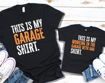 Matching Dad & Me Garage Shirts: Father Son Gift