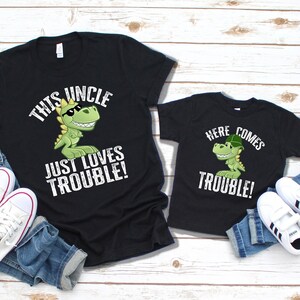 Camisetas divertidas de dinosaurios a juego: regalo para tío y sobrino