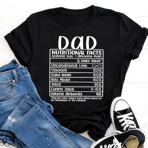 Voedingsfeiten shirt papa, grappig informatieblad voeding, shirt papa leven, shirt papa, humor papa, Vaderdagcadeau, vaderschap, shirt papa, cadeau voor papa