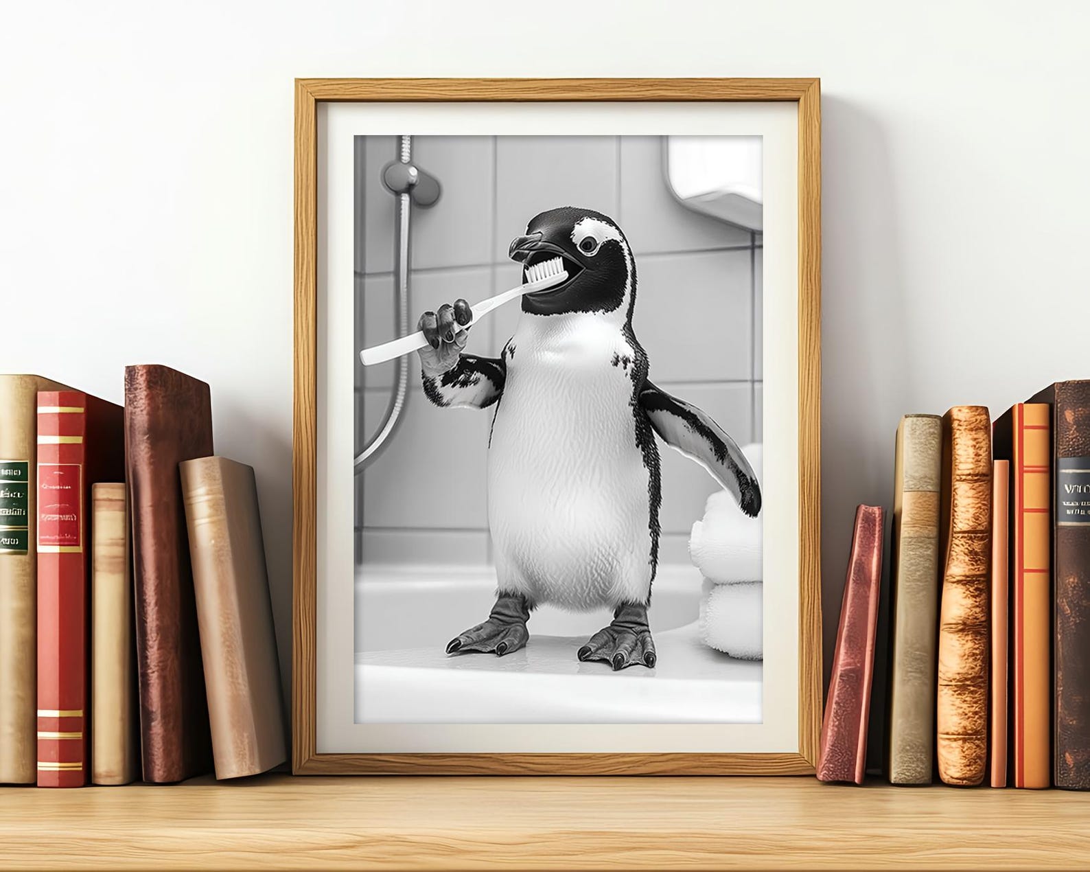 Funny Penguin Bathroom Art Set: Toilet Humor Prints or Canvas - Etsy