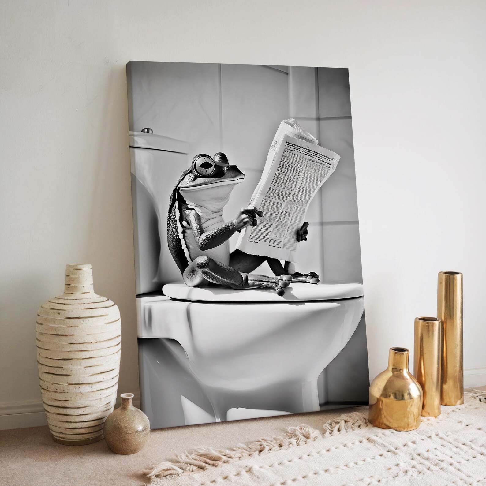 Funny Frog Bathroom Art: Toilet Humor Poster or Canvas - Etsy