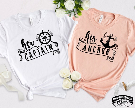 Captain Matching Couple Cruise Boating T Shirt Captain Matching Couple Cruise Boating T Shirt