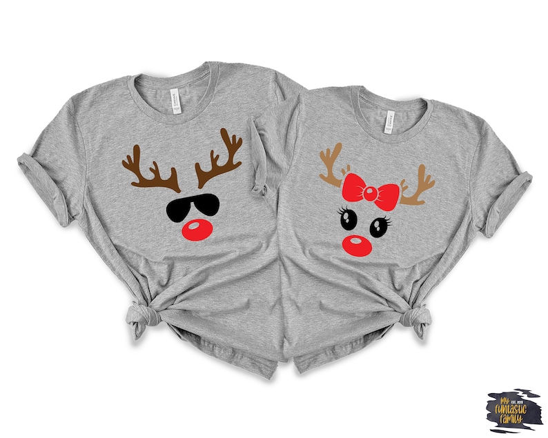 Couples Christmas Sweaters Funny Matching Reindeer Etsy