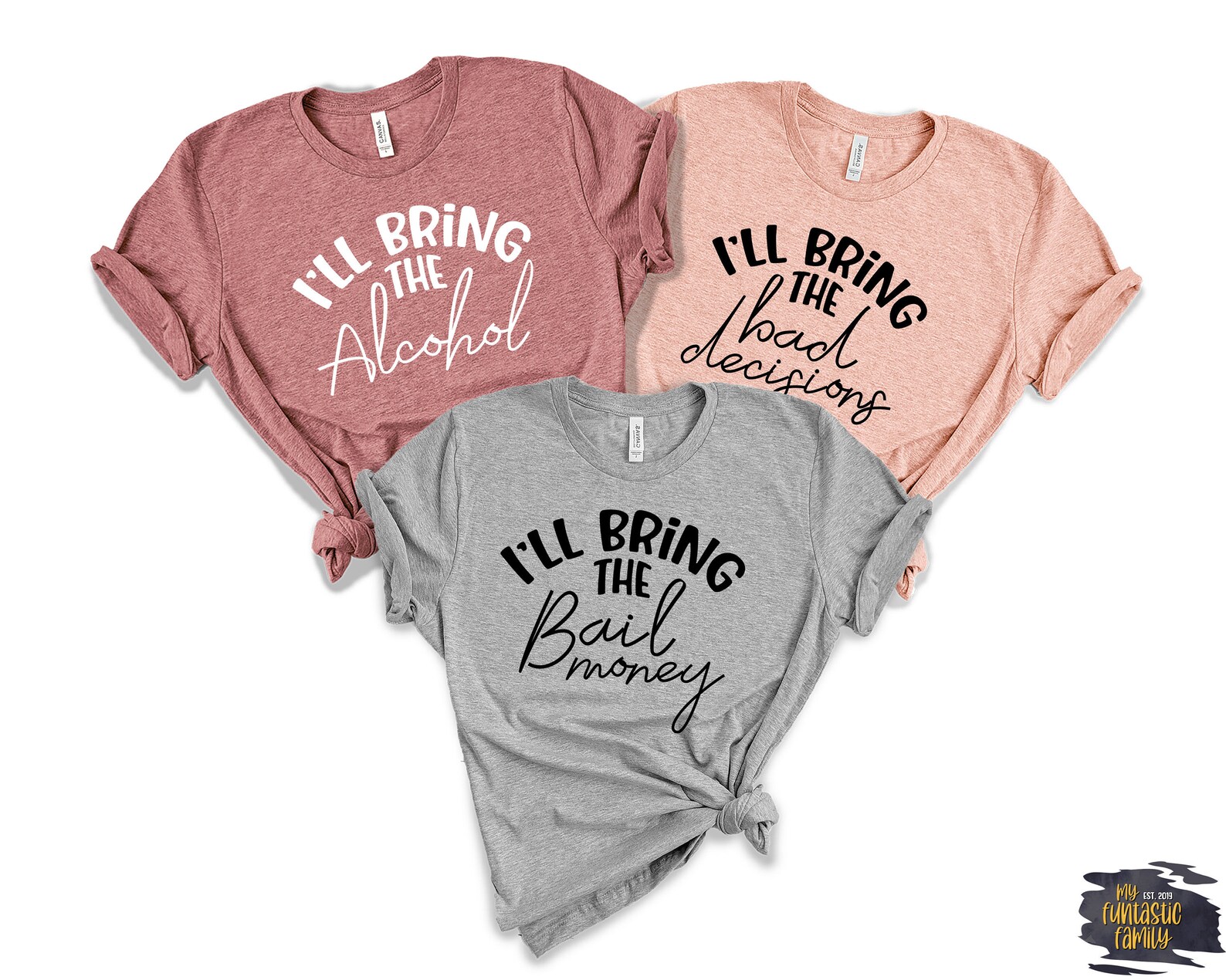 Best Friend Shirts For Women Three Best Friends Drunk Etsy