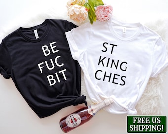 Melhores camisetas combinando com as cadelas/camisetas engraçadas de melhores amigas/camisetas combinando com as melhores amigas/melhores amigas engraçadas/presente para melhor amiga/camisetas combinando com as amigas