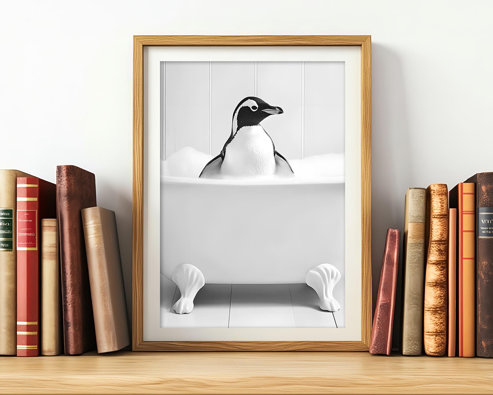 Set Di 3 Poster Artistici Da Parete Con Pinguino E Amici – Stampe Divertenti Per Bagno, Camera Da Letto O Soggiorno (30,5x40,6 Cm)