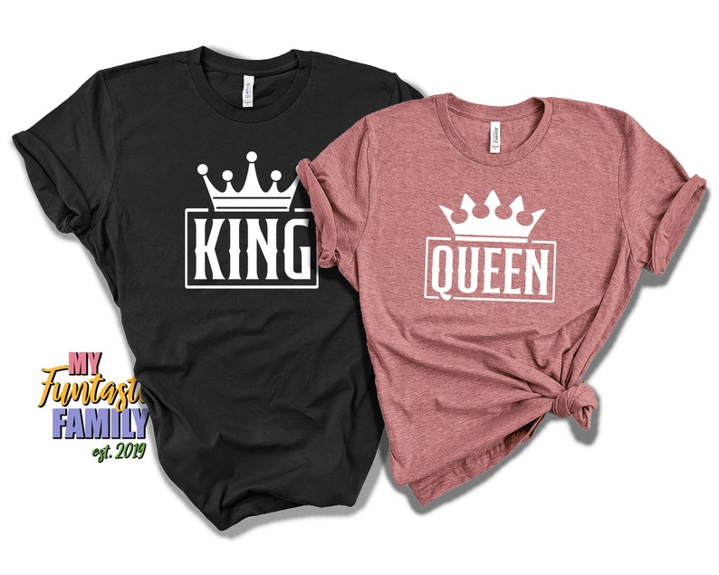 King And Queen Couples Shirts Romantic Royal Couple T-Shirts | Etsy