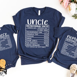 Uncle Niece Nephew Nutritional Facts Shirts, Matching Uncle And Me Outfit, New Uncle Baby, Uncle And Niece, Uncle And Nephew, Nutrition Fact