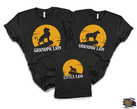 Grandma and Grandpa Lion Family Shirts 