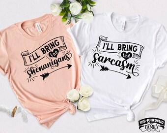 Funny Girls Trip Shirts: Sarcasm Shenanigans Matching Besties Outfit