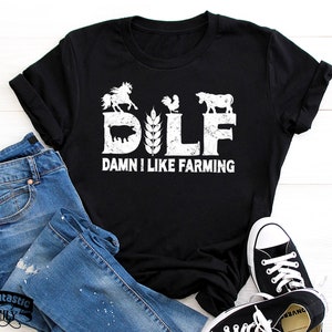 Chemise de fermier drôle pour homme, DILF Damn j'aime l'agriculture, chemise de cow-boy, chemise de marché de producteurs, chemise de ferme drôle, chemise de ferme, humour de papa de fermier