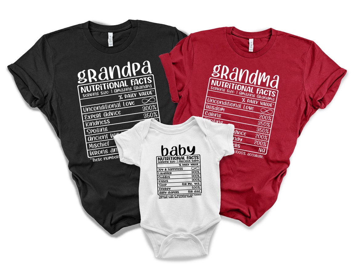 Funny Grandparent Shirts Grandma Grandpa Baby Gift For | Etsy