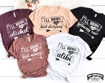 Funny Girls Trip Shirts: Bachelorette Party Matching Tees