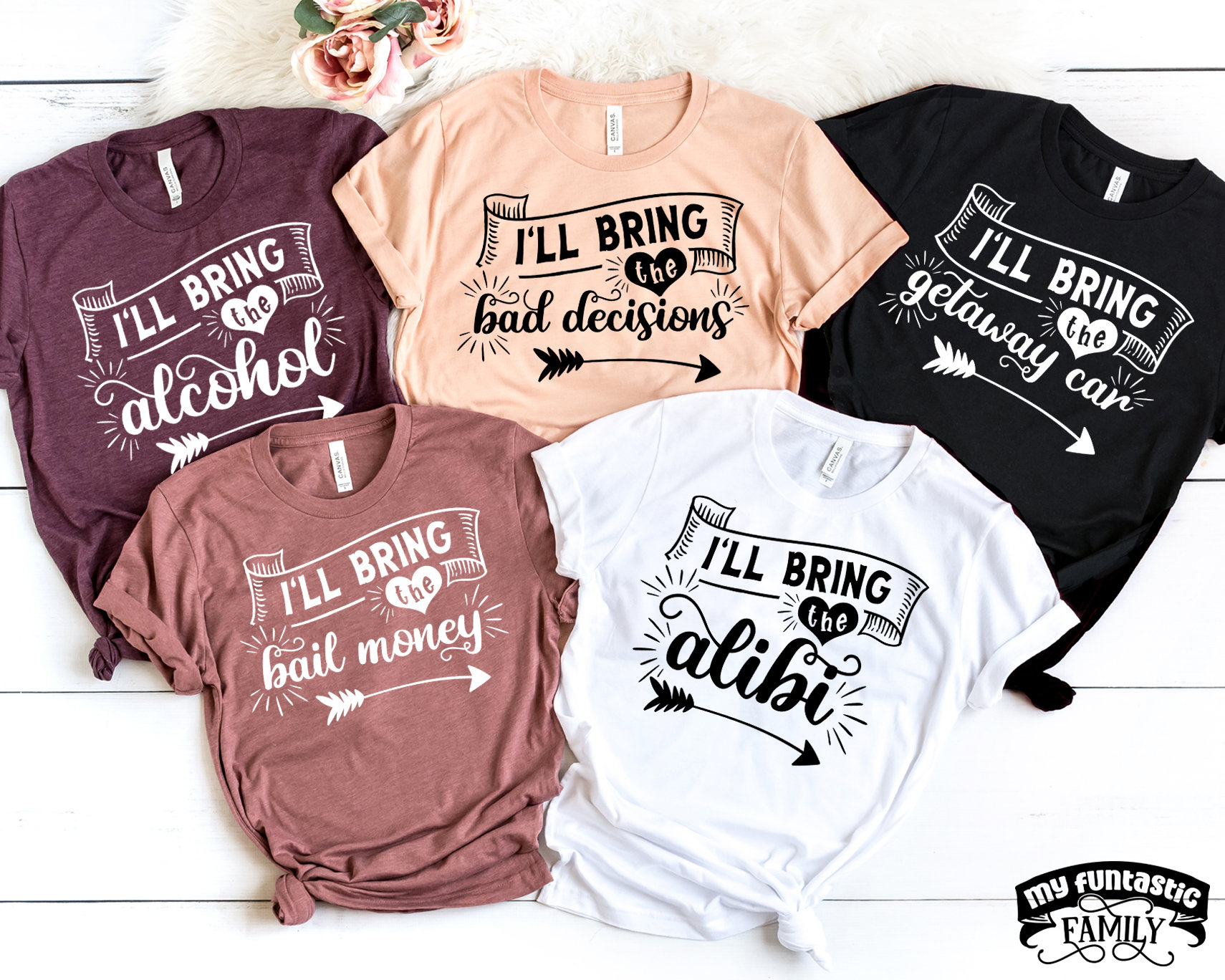 Womens Girls Night Shirt I'll Bring The Bail Money Funny Party Tee Womens Girls Night Shirt I'll Bring The Bail Money Funny Party Tee
