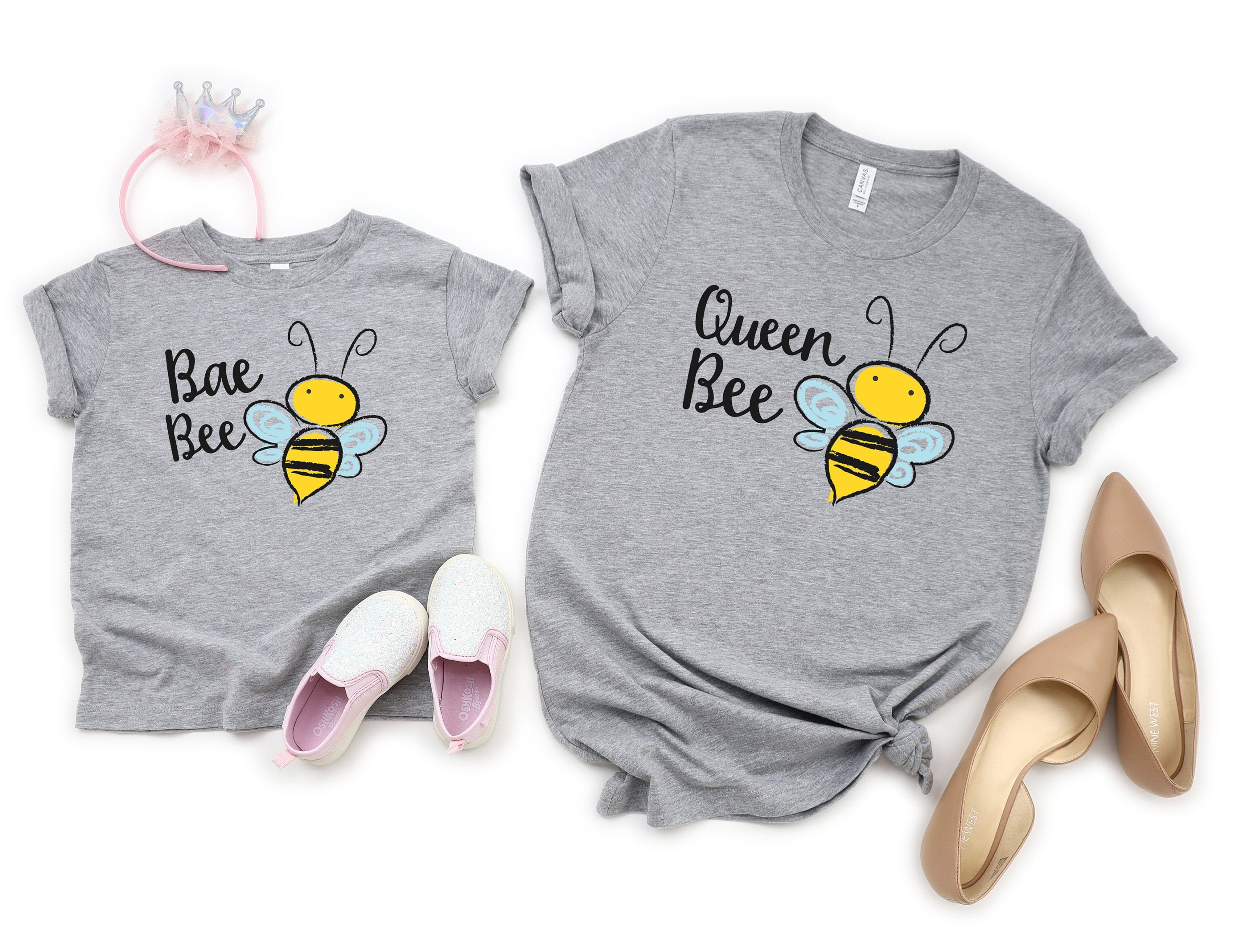 Matching Bee Shirts Queen Bee Bae Bee Cute Mom and Baby Etsy UK