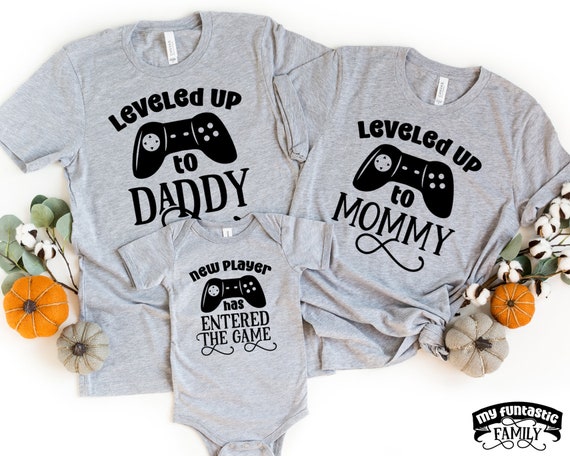 I Leveled Up To Daddy!, New Parent Gamer T-Shirt. I Leveled Up To Daddy!, New Parent Gamer T-Shirt.