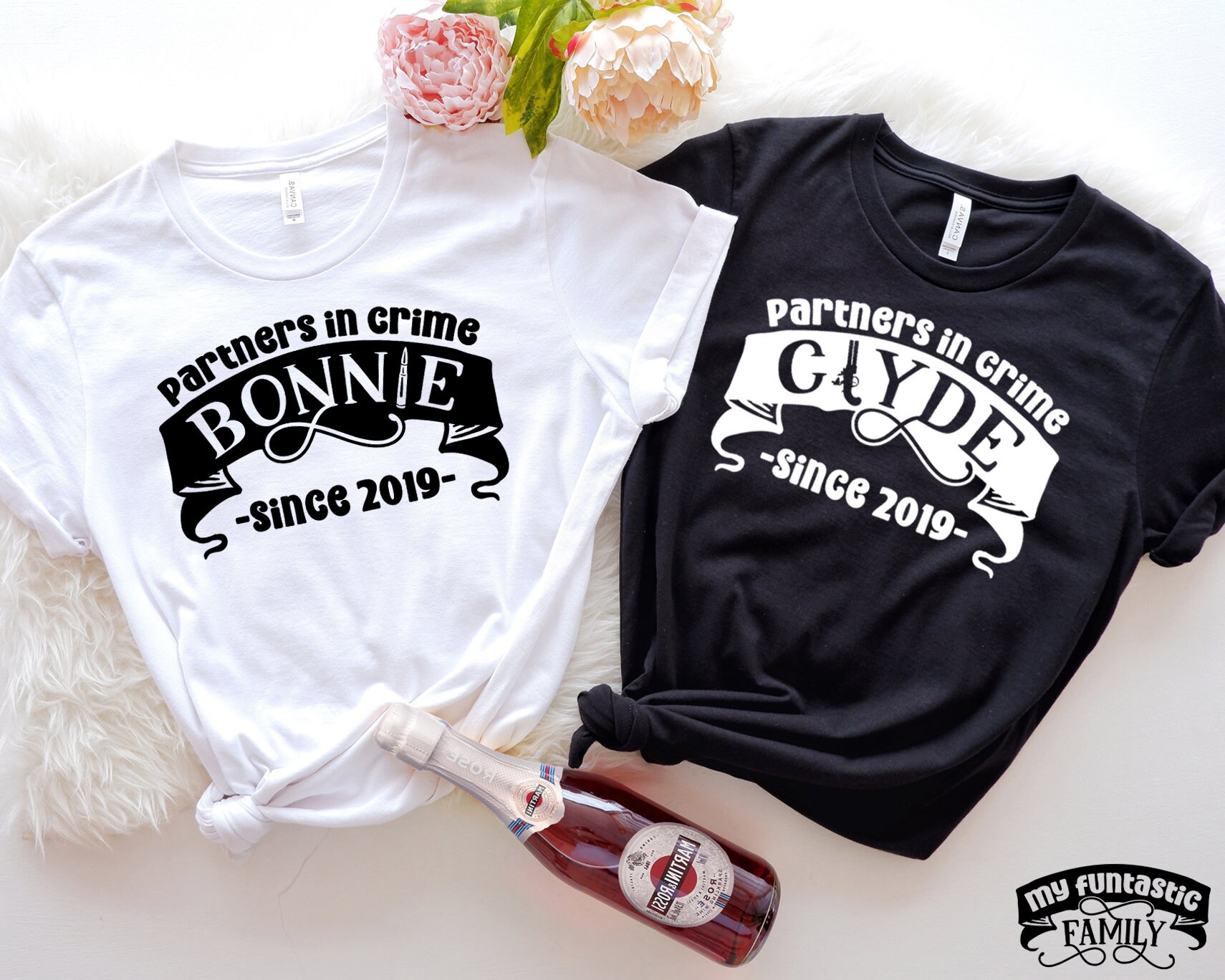 Bonnie Clyde Shirts, Bonnie and Clyde Shirts, Couple Shirts, Couples Shirts, Matching Shirts, Couple Outfits, Christmas Shirts, Bonnie Clyde