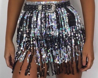 sequin skirt etsy