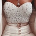 Best Seller - Pearl Bustier Corset Encrusted with Real Crystal Diamond- Wedding Bridal Party 