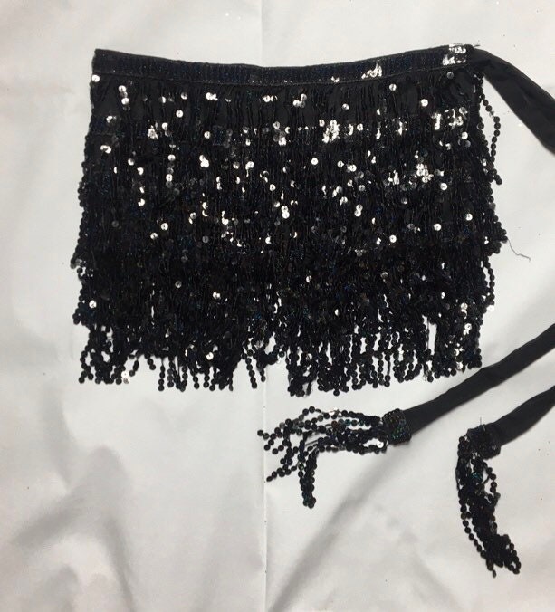 Black sequin tassel clearance skirt