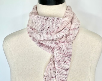 Hand made lightweight silk and linen scarf, hand knit silk and linen scarf, hand dyed silk and linen scarf, birthday gift