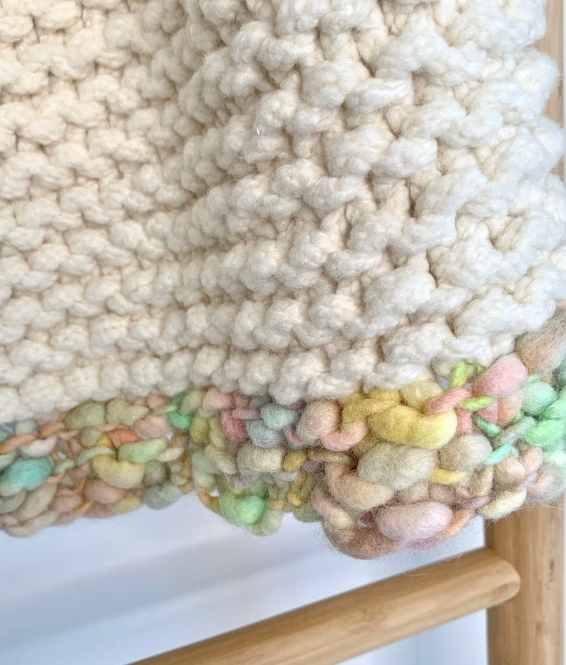 Hand Made Organic Merino Wool Baby Blanket, Wool Stroller Blanket