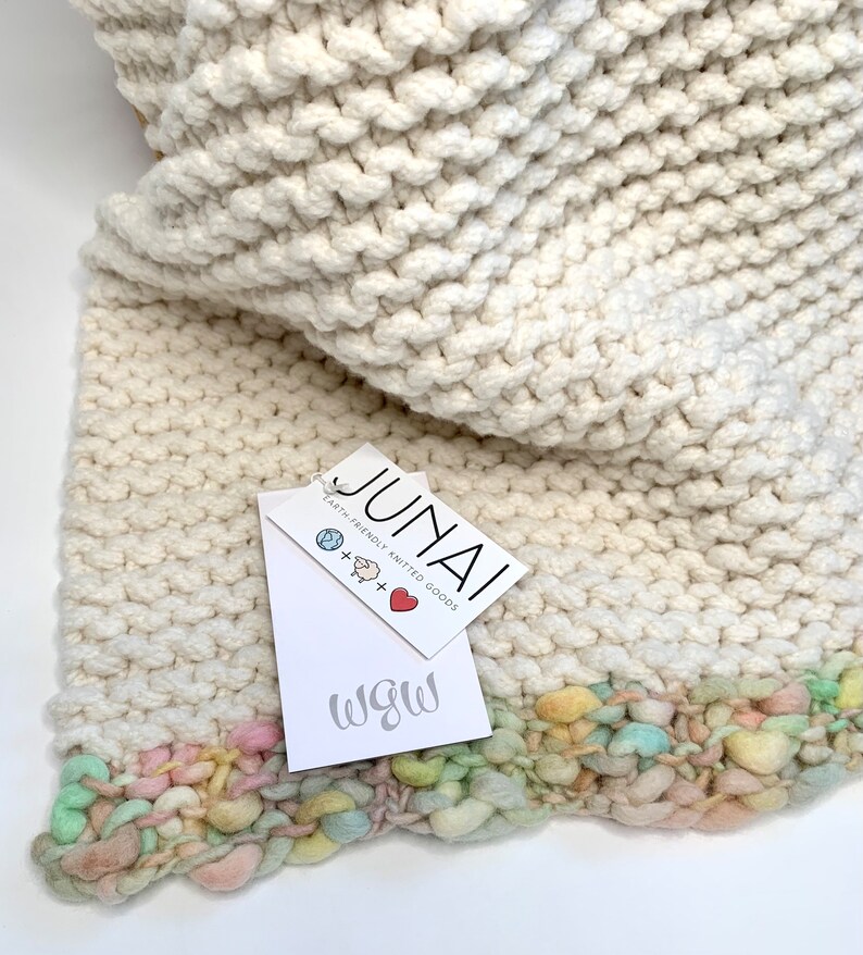 Hand Made Organic Merino Wool Baby Blanket, Wool Stroller Blanket, Merino Wool Pram Blanket