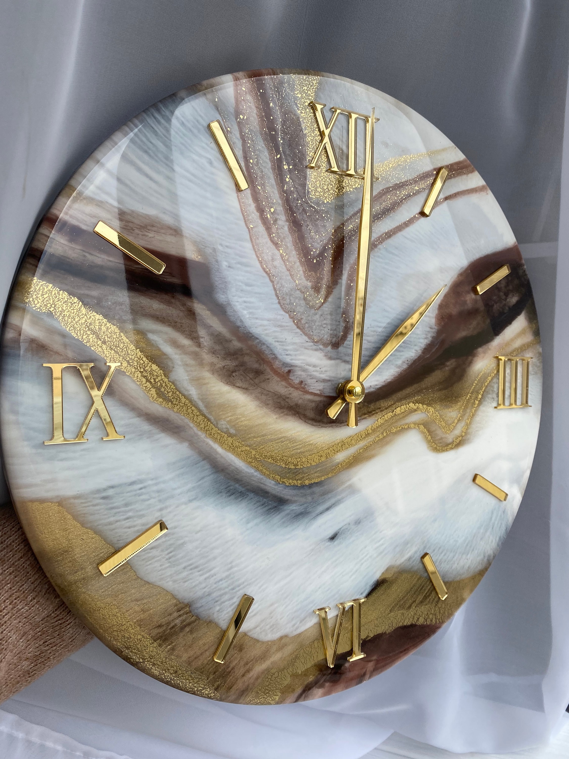 Handmade epoxy clock home decor resin art clock chocolate Etsy