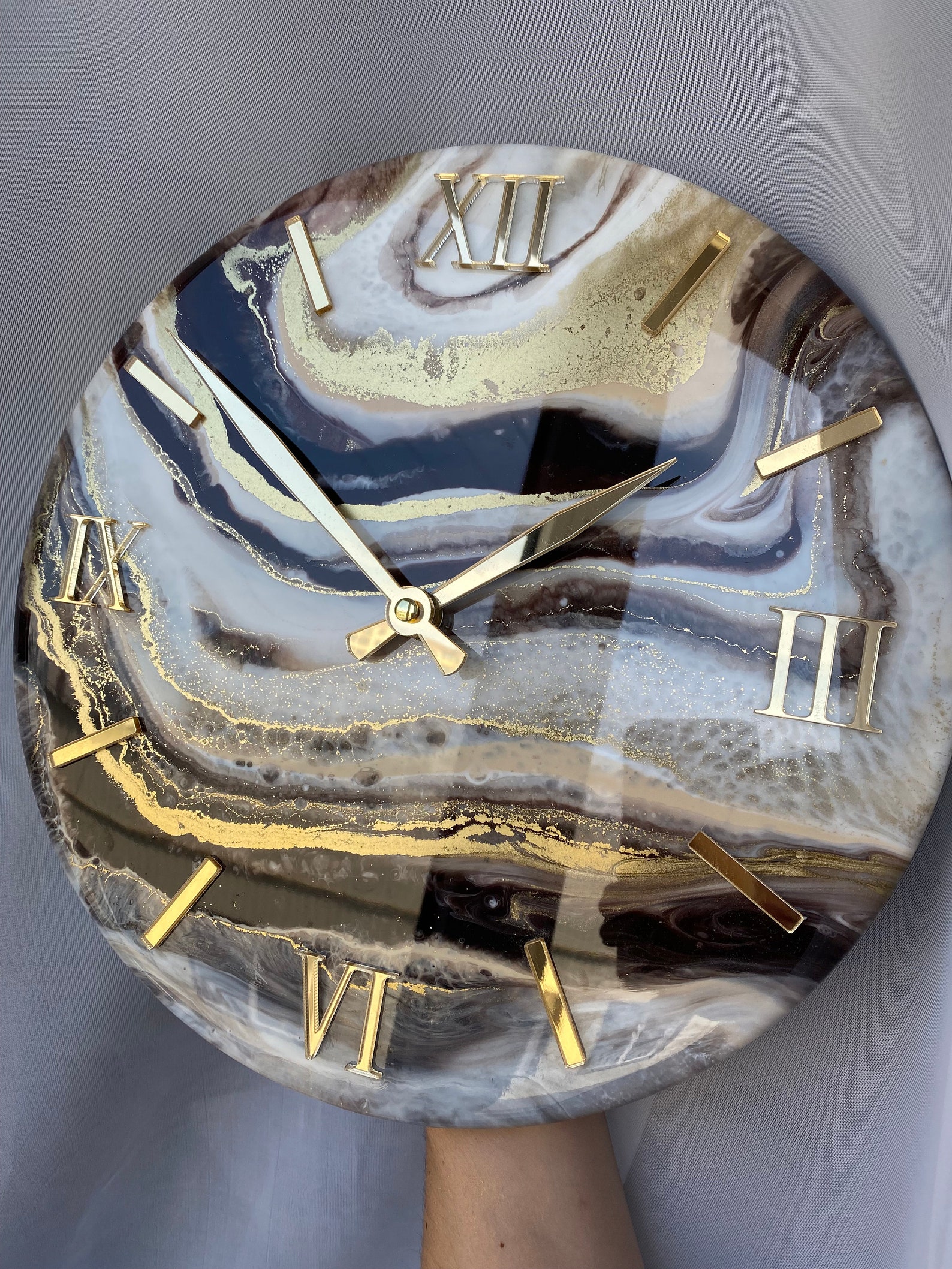 Handmade epoxy clock home decor resin art clock chocolate Etsy