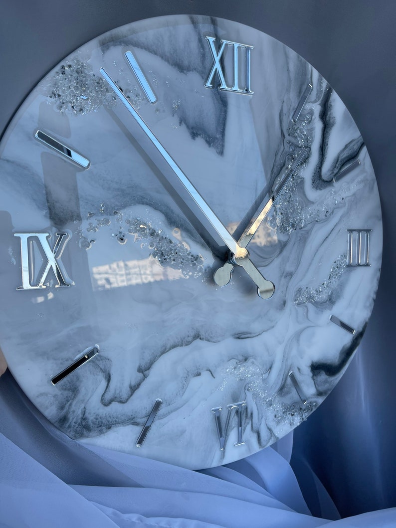 Resin Art Clock Home Decor Modern Wall Art Handmade Clock Etsy
