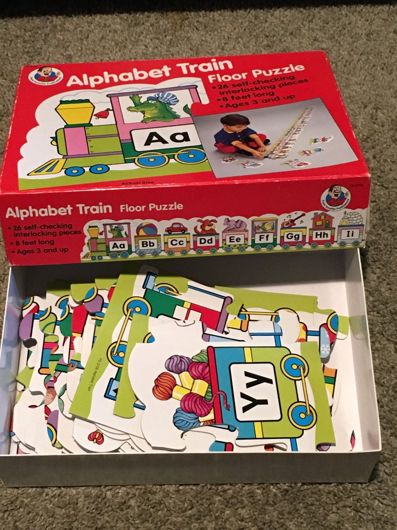 Vintage 1992 Alphabet Train Floor Puzzle Etsy
