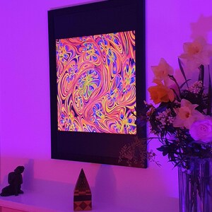 Abstract, beautiful and dreamy image. &quot;Flow Flex Flow&quot;, UV Art Print by Robbie creates a peaceful, calm energy, yet has a psychedelic vibe.