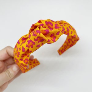 Orange and Pink Leopard Print Knot Headband for Adults and Children