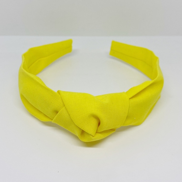 Bright Yellow Knot Headband Center Knot Top Knot Hair Accessory for Adults and Children